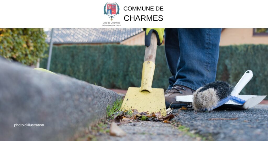 Environnement, entretien le long des clôtures - Commune Charmes Aisne