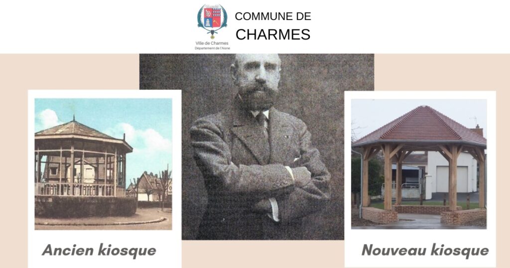 cité Maguin Inauguration du Kiosque et des Totems Historiques - Commune Charmes Aisne