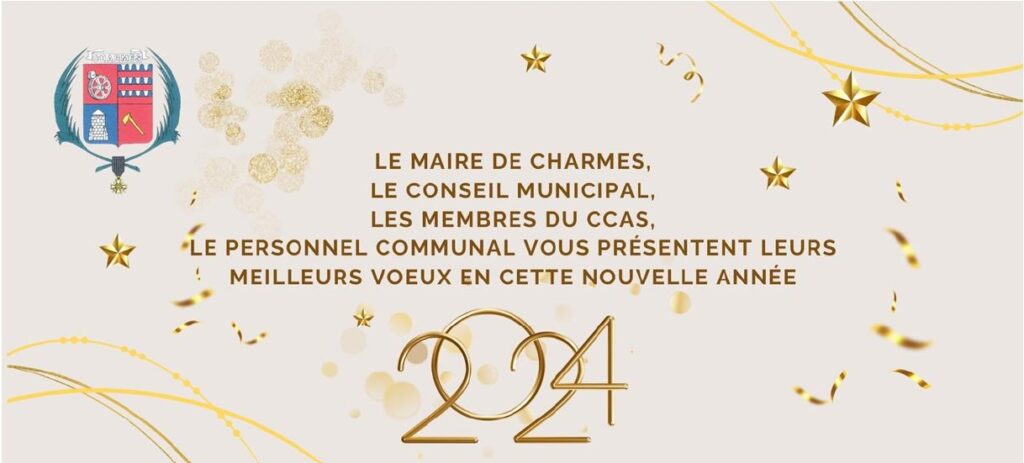 CARTE DE VOEUX 2024 - Commune de Charmes Aisne