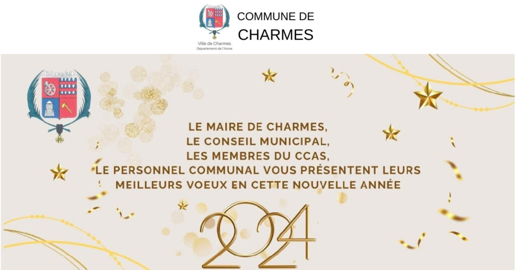 CARTE DE VOEUX 2024 -FB- Commune de Charmes Aisne