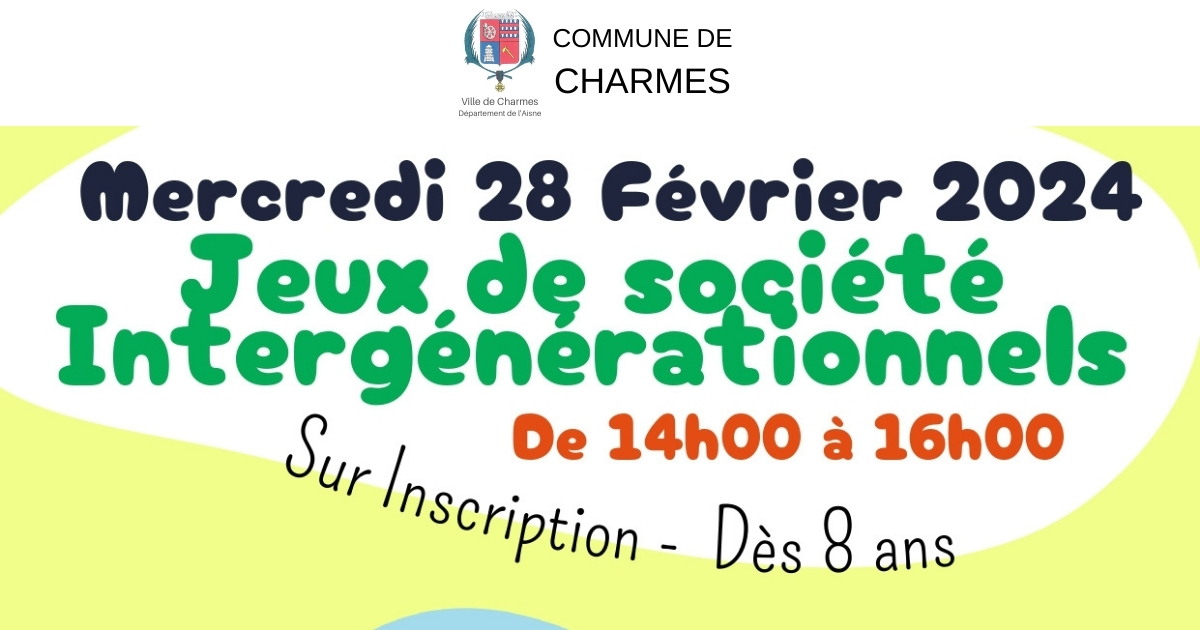 Jeux intergénérationnels Bibliothèque Médiathèque -FB- Commune Charmes Aisne