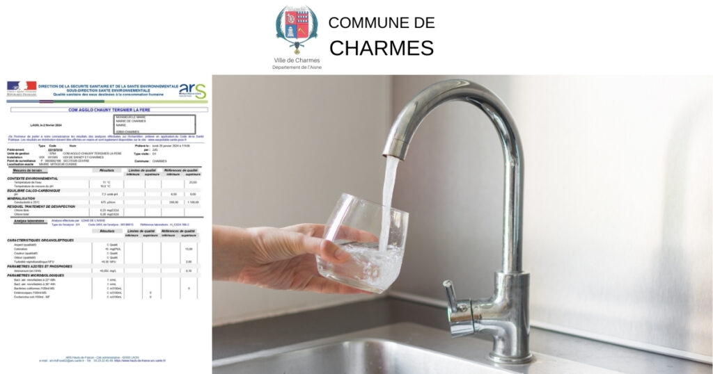 Rapport Qualité sanitaire des eaux destinées à la consommation humaine - Commune de Charmes Aisne -FB- Commune Charmes Aisne