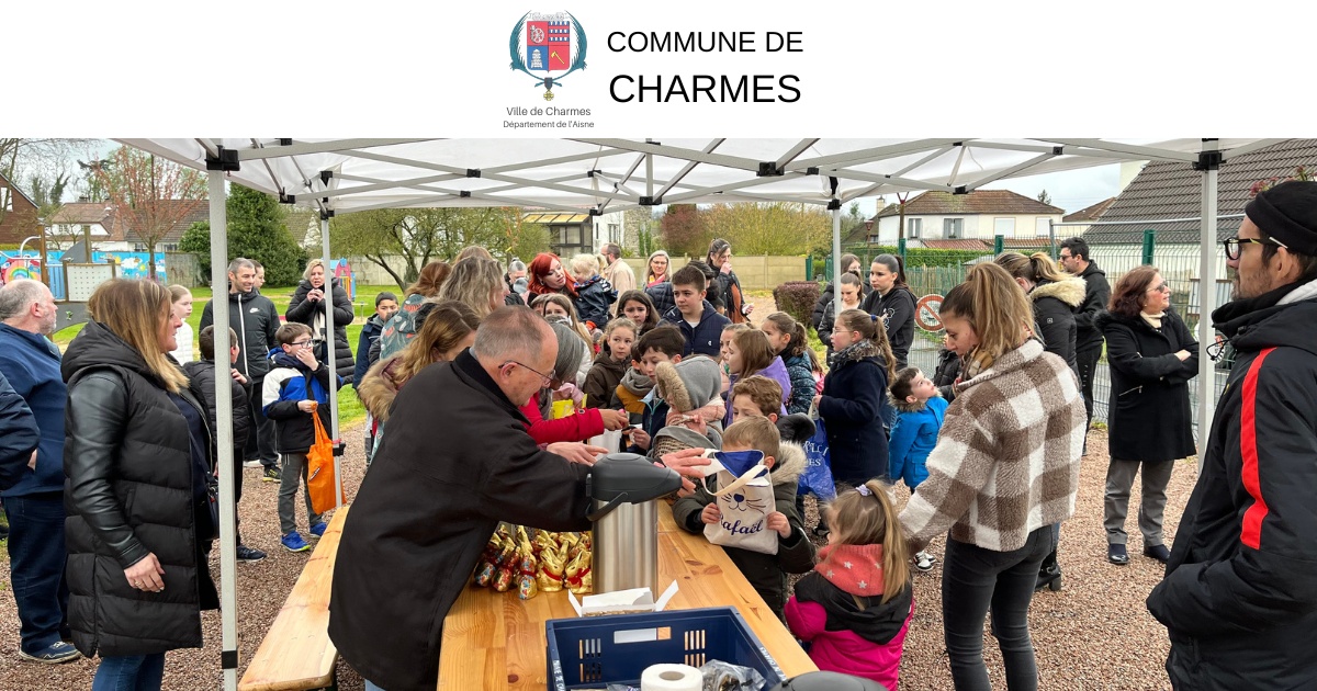 La chasse aux oeufs de Paques - Commune Charmes Aisne