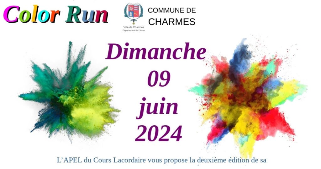 Color run – dimanche 09 juin 2024 - Commune Charmes Aisne