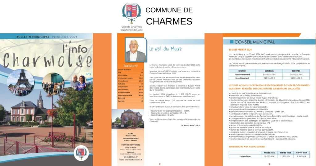 L'info Charmoise N°9 -FB- Commune Charmes Aisne