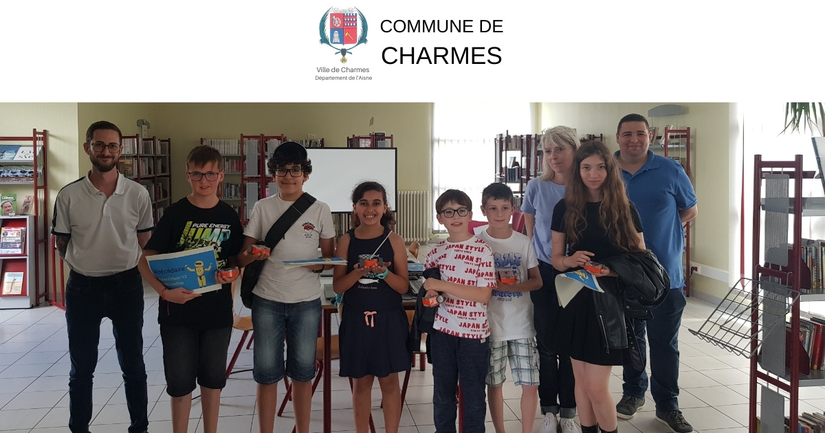 Atelier robotique à la bibliothèque -fb- Commune Charmes Aisne