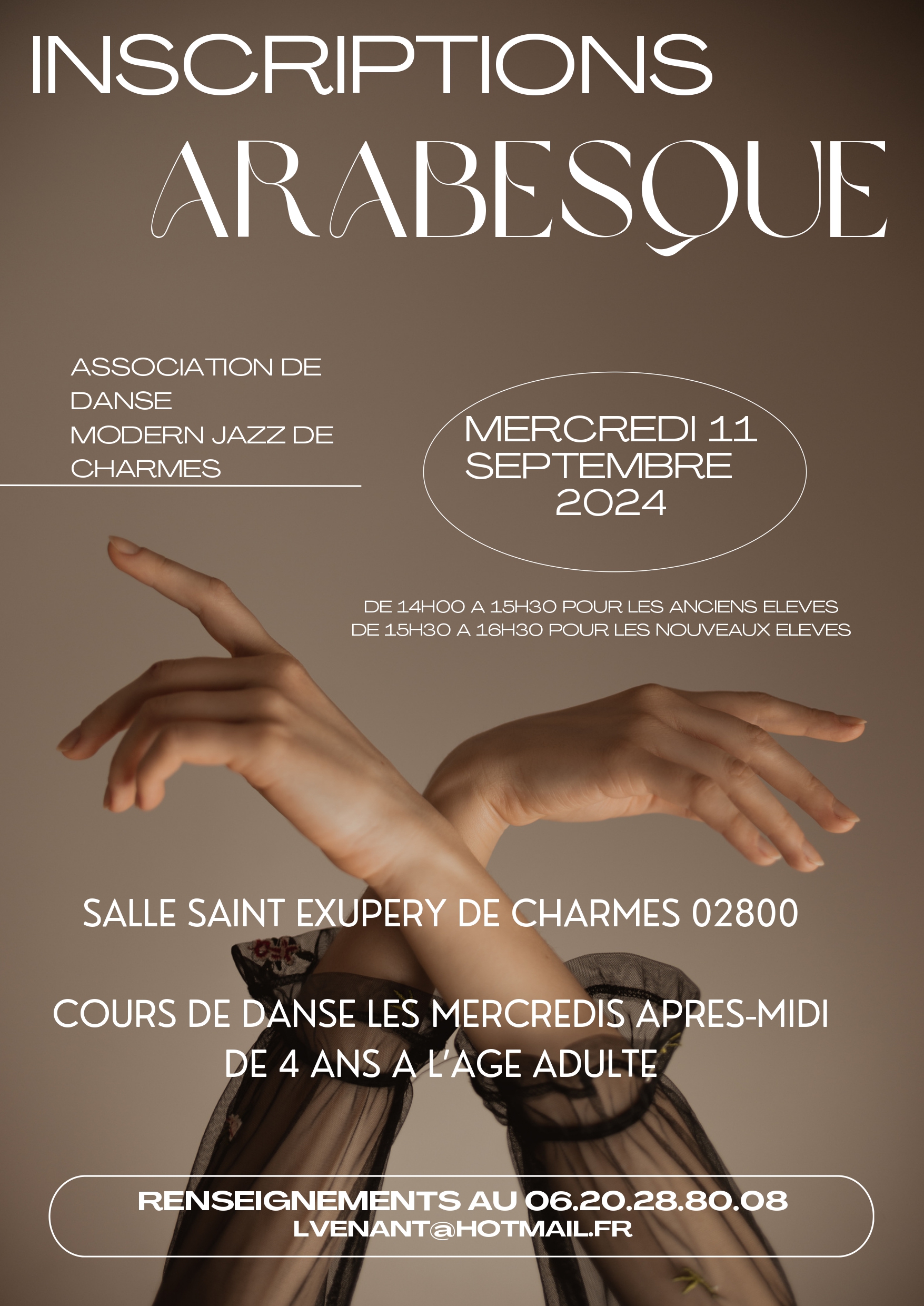 inscriptions Arabesque 2024 2025 - Commune de Charmes Aisne
