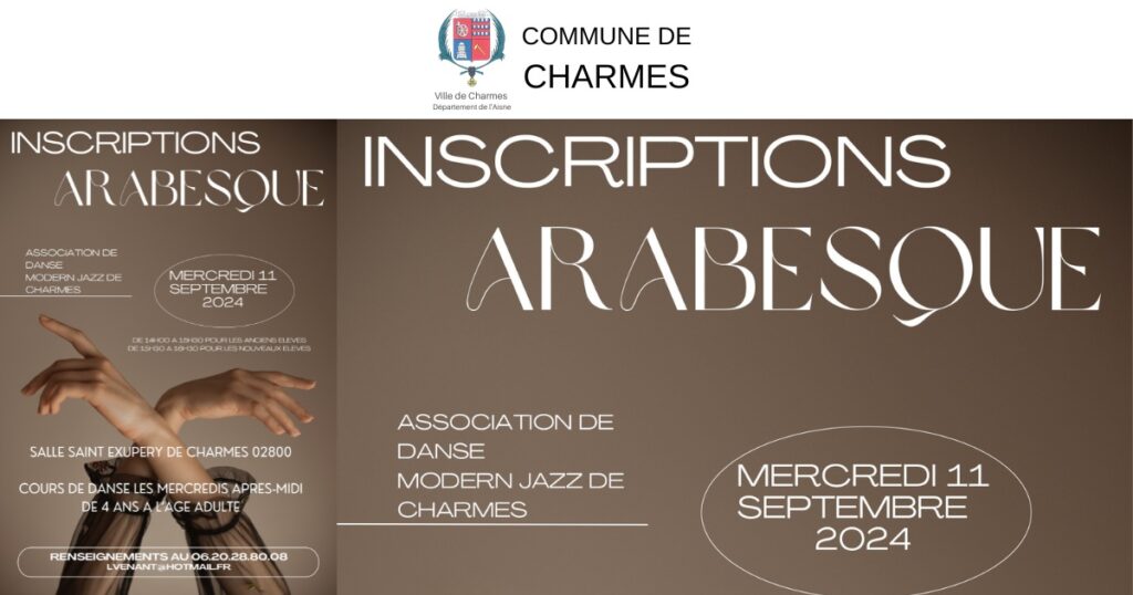 inscriptions Arabesque 2024 2025 -FB- Commune Charmes Aisne