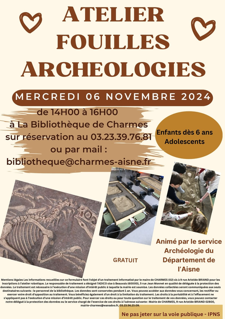 Atelier fouilles archéologies -affiche- Commune Charmes Aisne.jpg