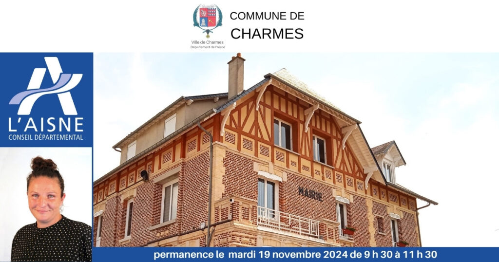 Permanence de Caroline VARLET Conseillère Départementale du Canton de Tergnier - Commune Charmes Aisne