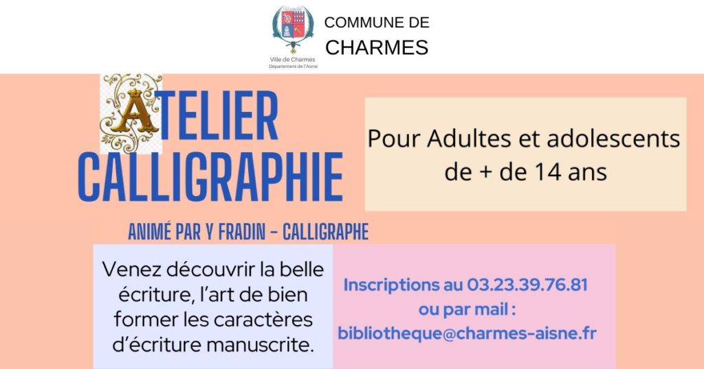 Atelier calligraphie -FB- Commune Charmes Aisne