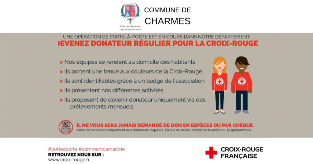 La Croix-Rouge Française campagne de sensibilisation -fb- Commune Charmes Aisne
