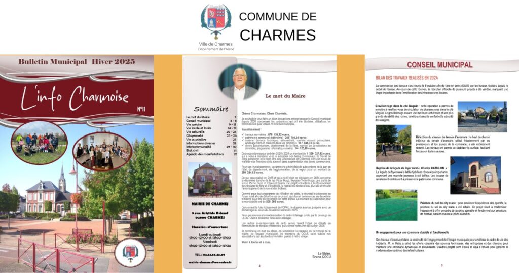 L'info Charmoise 11 Bulletin hiver 2025 - Commune Charmes Aisne