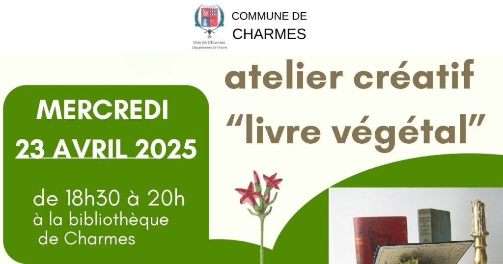 atelier créatif livre végétal -FB- Commune Charmes Aisne