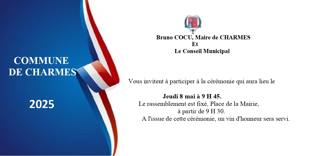 INVITATION 8 MAI 2025 - Commune de Charmes Aisne