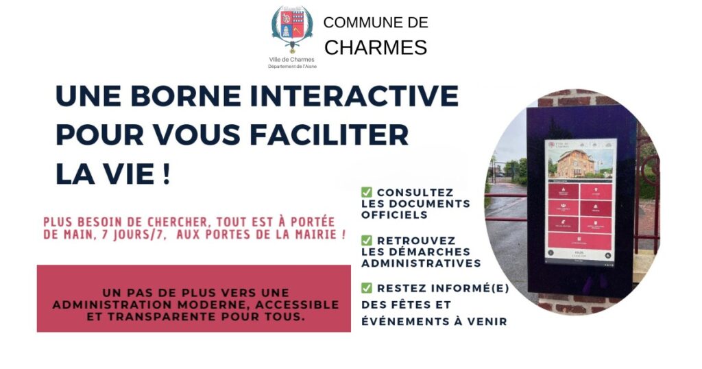 Une borne interactive pour vous faciliter la vie -FB- Commune de Charmes Aisne