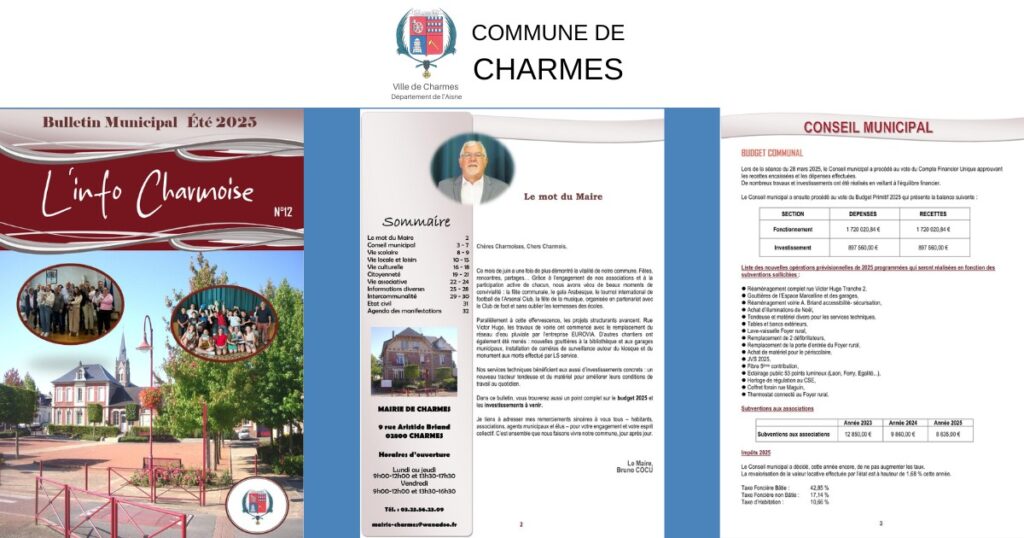 Bulletin n°12 été 2025 -Une- Commune Charmes Aisne