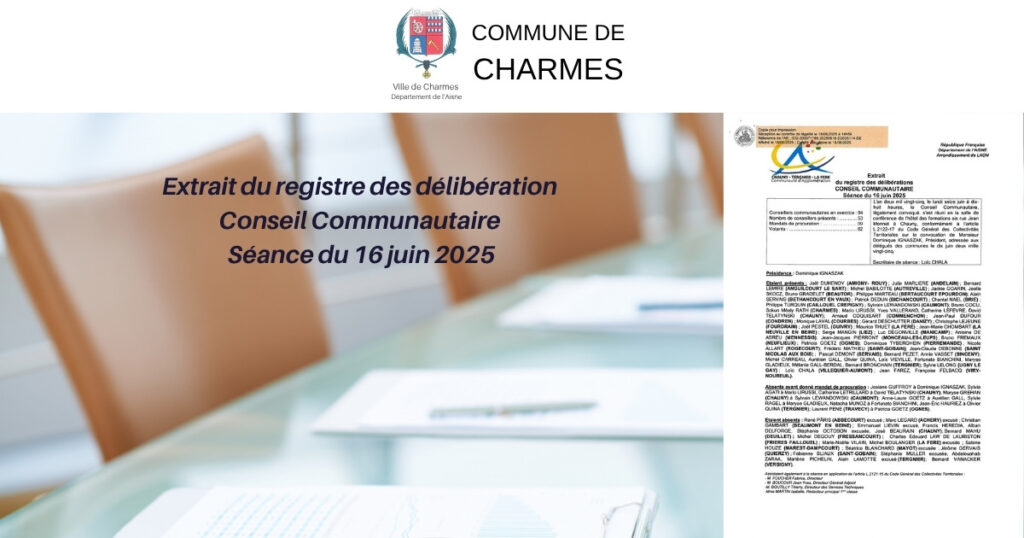 Délibération CACTLF Bilan annuel 2024 PLH -Une- Commune Charmes Aisne