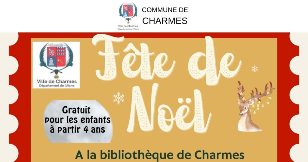 Fête de Noël à la Bibliothèque de Charmes -Une- Commune Charmes Aisne
