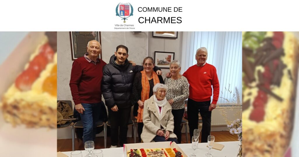 Madame Jacqueline REGGIORI a fêté ses 100 ans -Une- Commune Charmes Aisne