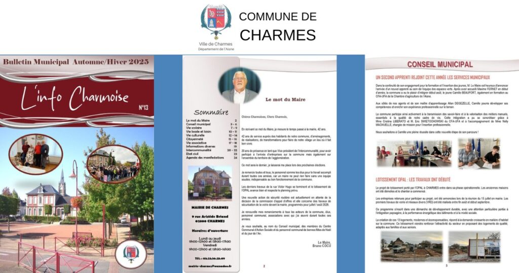 Bulletin n°13 Automne Hiver 2025 -Une- Commune Charmes Aisne