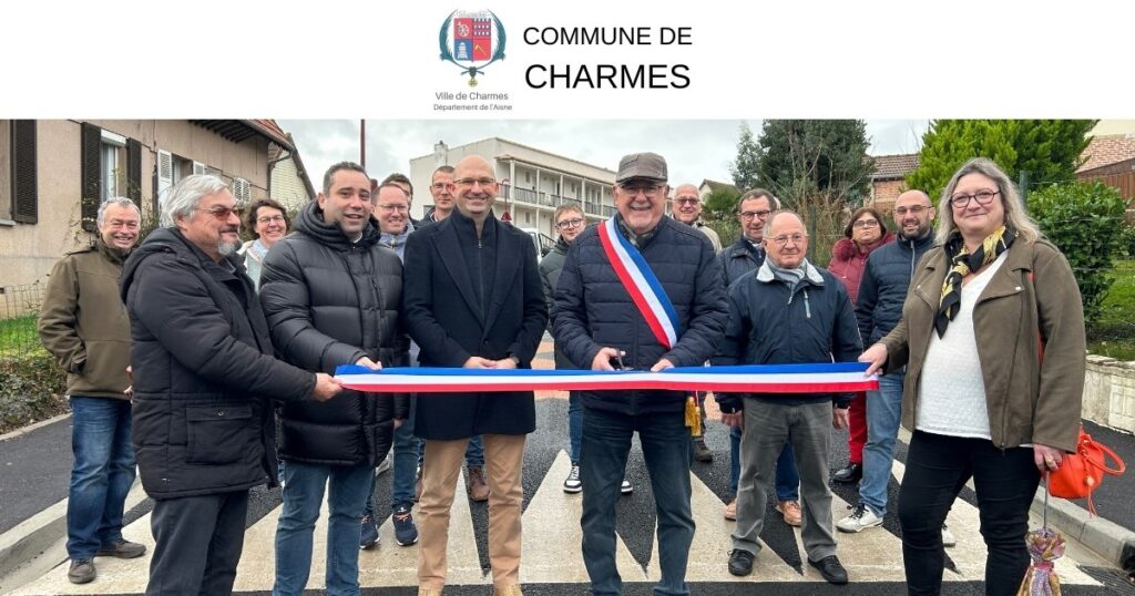 Inauguration de la tranche 2 de la rue Victor Hugo -Une- Commune Charmes Aisne