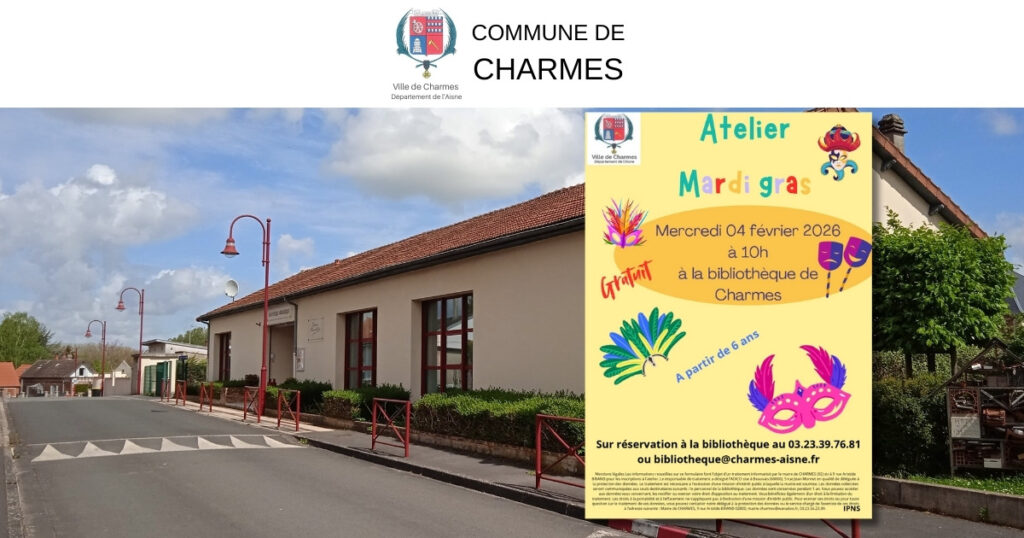 Atelier Mardi gras -Une- Commune Charmes Aisne