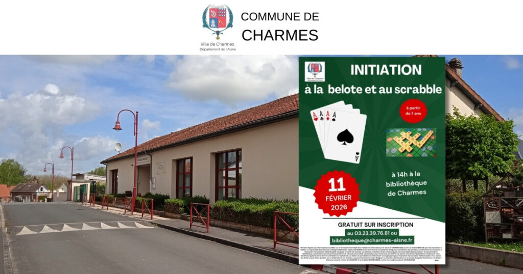 Atelier jeux de société à la bibliothèque de Charmes -Une- Commune Charmes Aisne