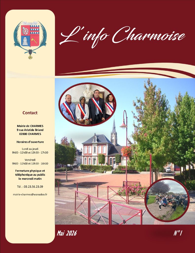 L'info Charmoise 01 - Mai 2026 -Commune Charmes Aisne