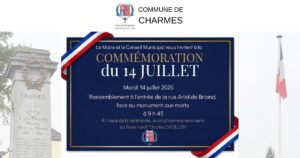 Commémoration du 14 juillet 2026 à Charmes -Une- Commune Charmes Aisne