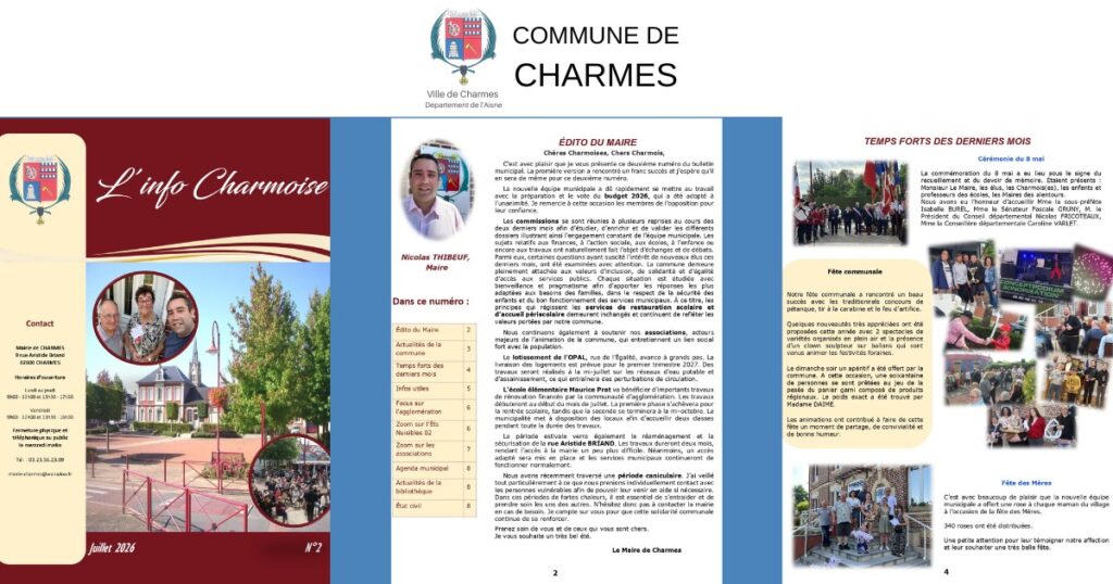 L'info Charmoise 2 -Une- Commune Charmes Aisne