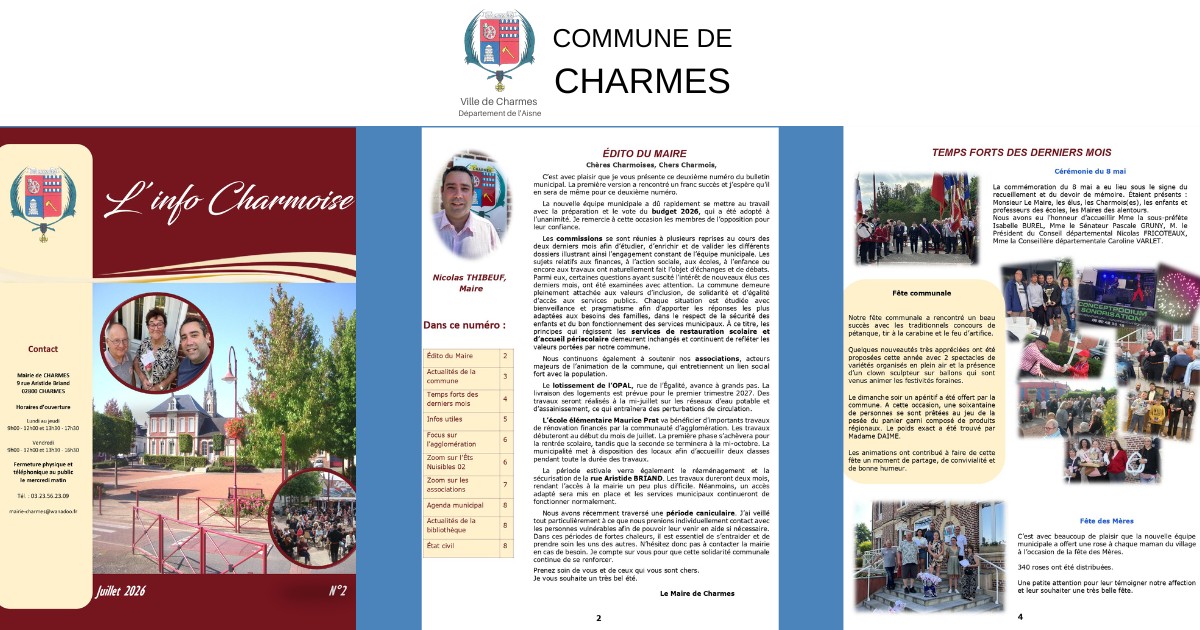 L'info Charmoise 2 -Une- Commune Charmes Aisne