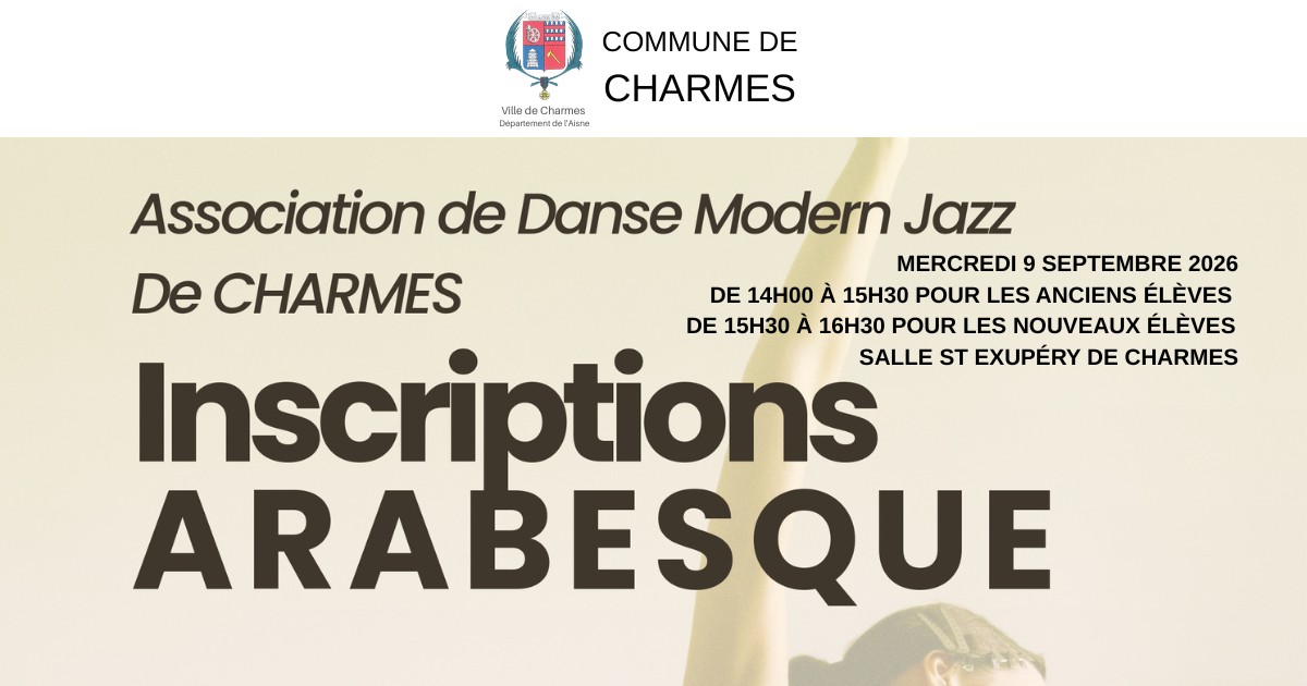 inscriptions-arabesque-charmes-2026-2027 -Une- Commune Charmes Aisne