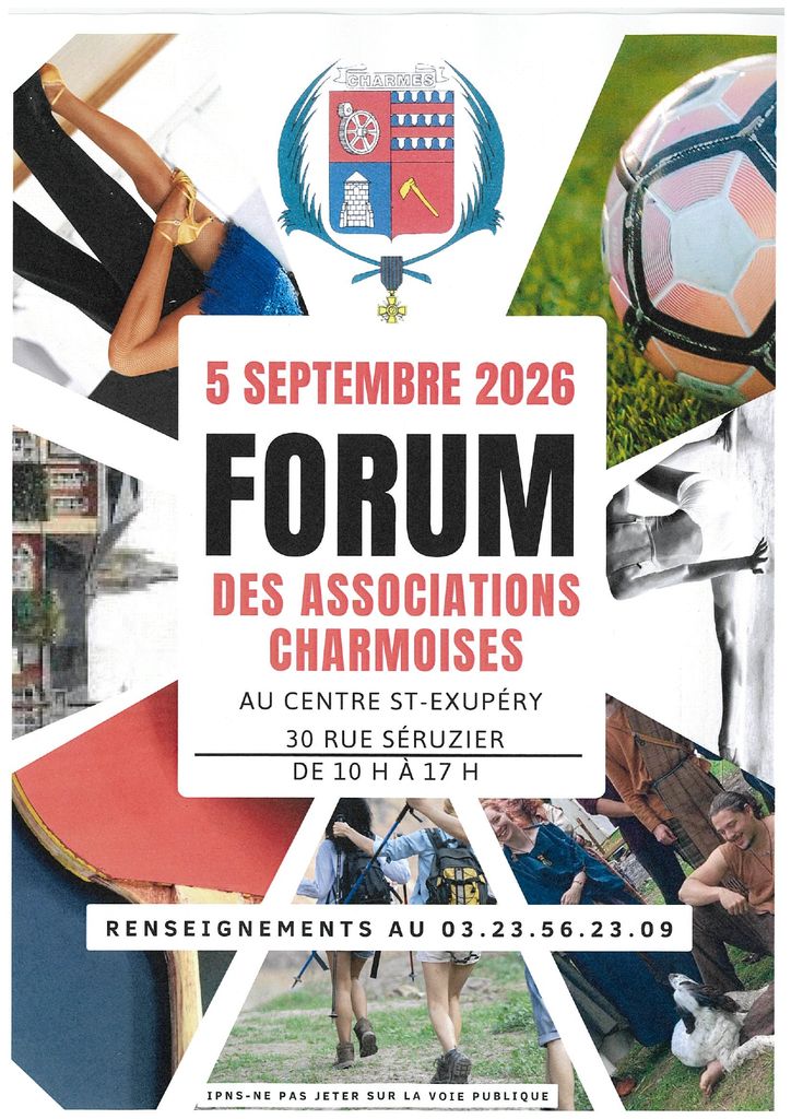forum-associations-charmes-5-septembre-2026 -affiche - Commune Charmes Aisne