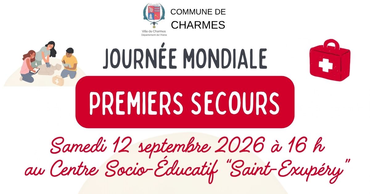 Formation gratuite aux premiers secours -Une- Commune Charmes Aisne