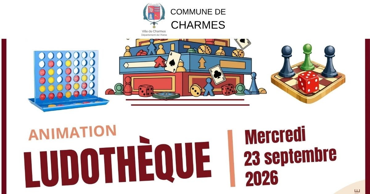 La ludothèque s’installe à la bibliothèque -Une- Commune Charmes Aisne