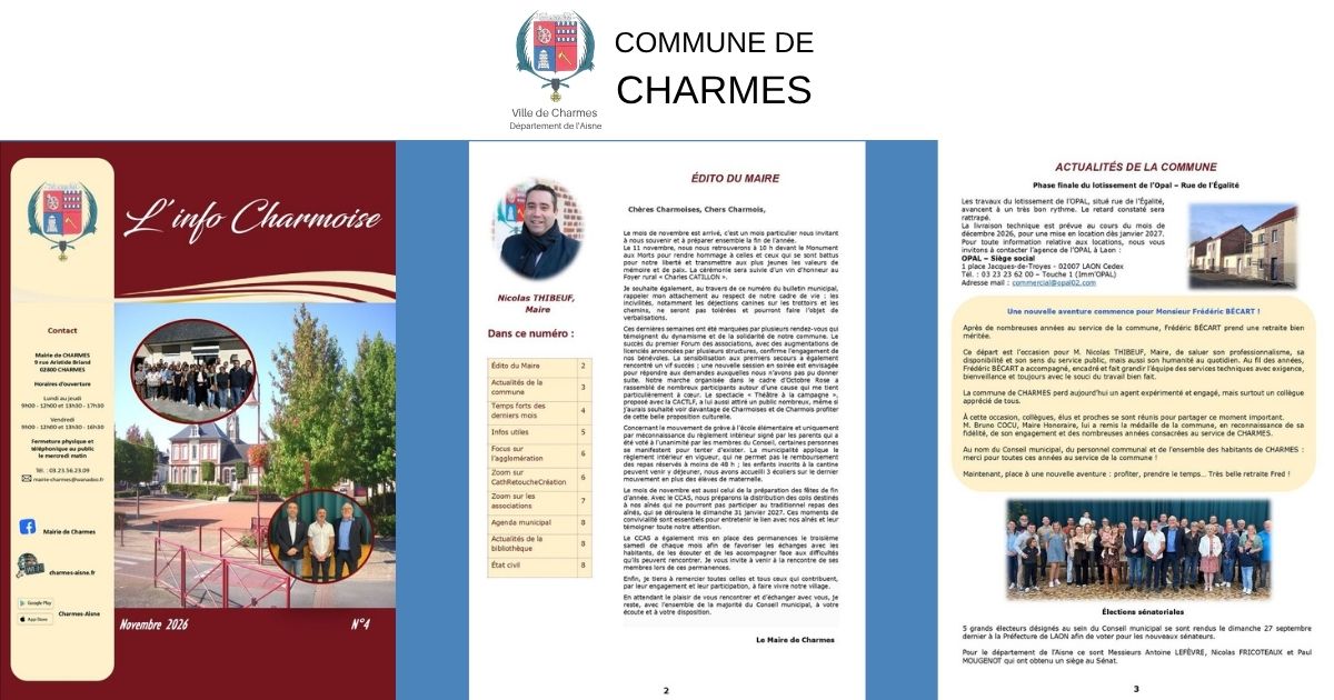 L'info Charmoise 4 -une- Commune de Charmes Aisne