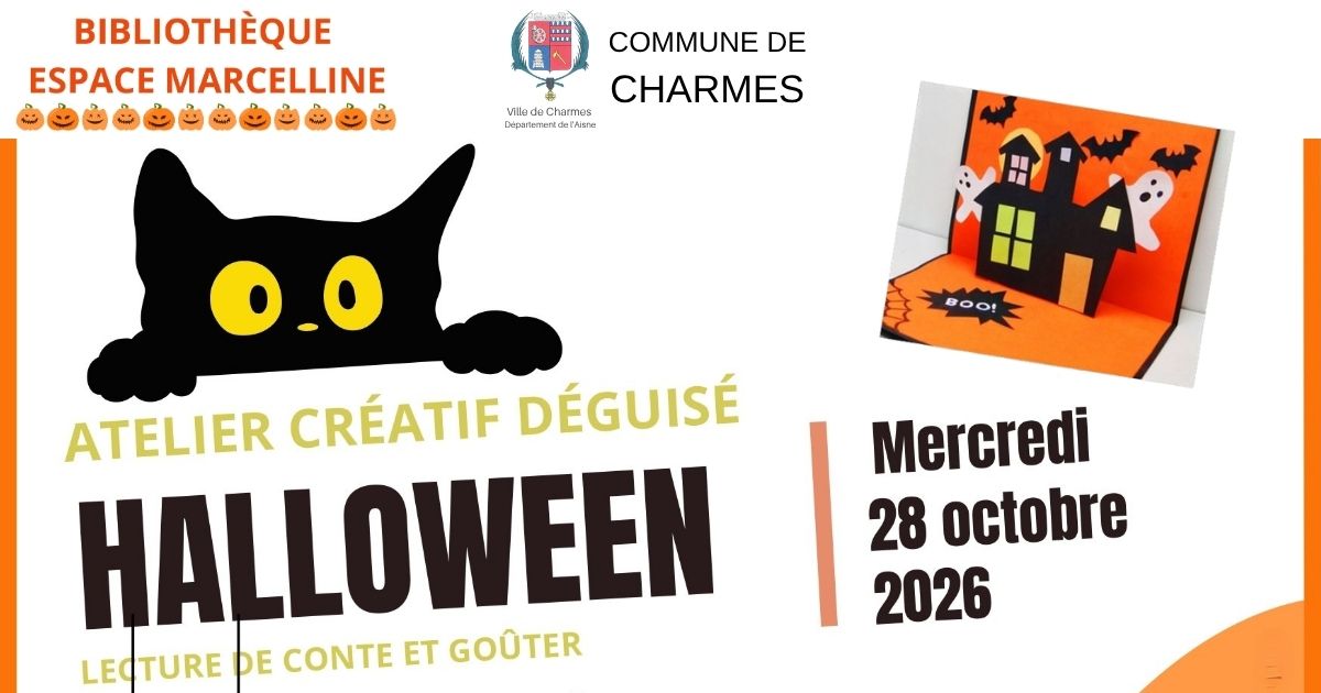 atelier halloween bibliotheque charmes 28 octobre 2026 -Une- Commune Charmes Aisne